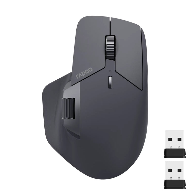 Rapoo MT760 Ratón Inalámbrico Recargable Multimodo Ergonómico 4000 DPI Compatible Con Hasta 4 Dispositivos Ratón Bluetooth