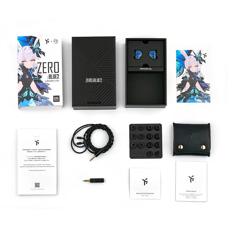 TRUTHEAR Zero BLUE2 | Auriculares In-Ear Dual Driver con Cable Desmontable 0,78 mm – Enchufe 3,5 mm