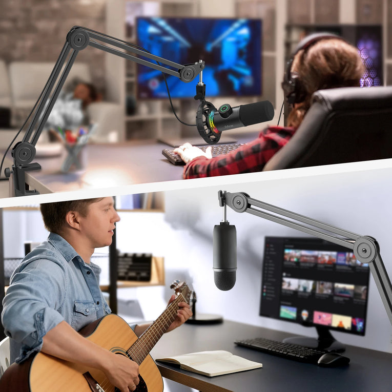 Fifine Soporte De Brazo De Micrófono Ajustable, Brazo De Alta Resistencia, Tijera De Suspensión, Para Grabación De Podcasting