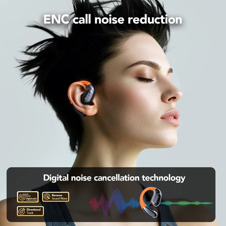 Auriculares HTC NE27 con Traductor IA y Gancho para Oreja