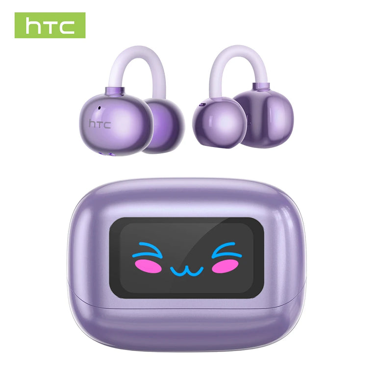 Auriculares Bluetooth HTC NE54 Inalámbricos, Clip para Oreja, Bluetooth 6.0, Pantalla Táctil y Sonido HiFi