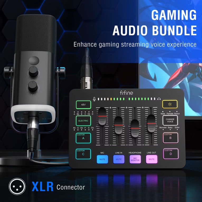 Kit De Audio Para Micrófono/Mezclador/Auriculares Para Retransmisión Am8/H9/Sc3 FIFINE