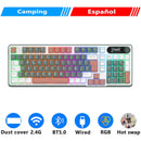 ‌Teclado Mecánico RK ROYAL KLUDGE S98 Gaming 98 Teclas RGB Backlit - Top Mount, Pantalla TFT, Inalámbrico BT5.0/2.4G/USB-C + Hot Swappable