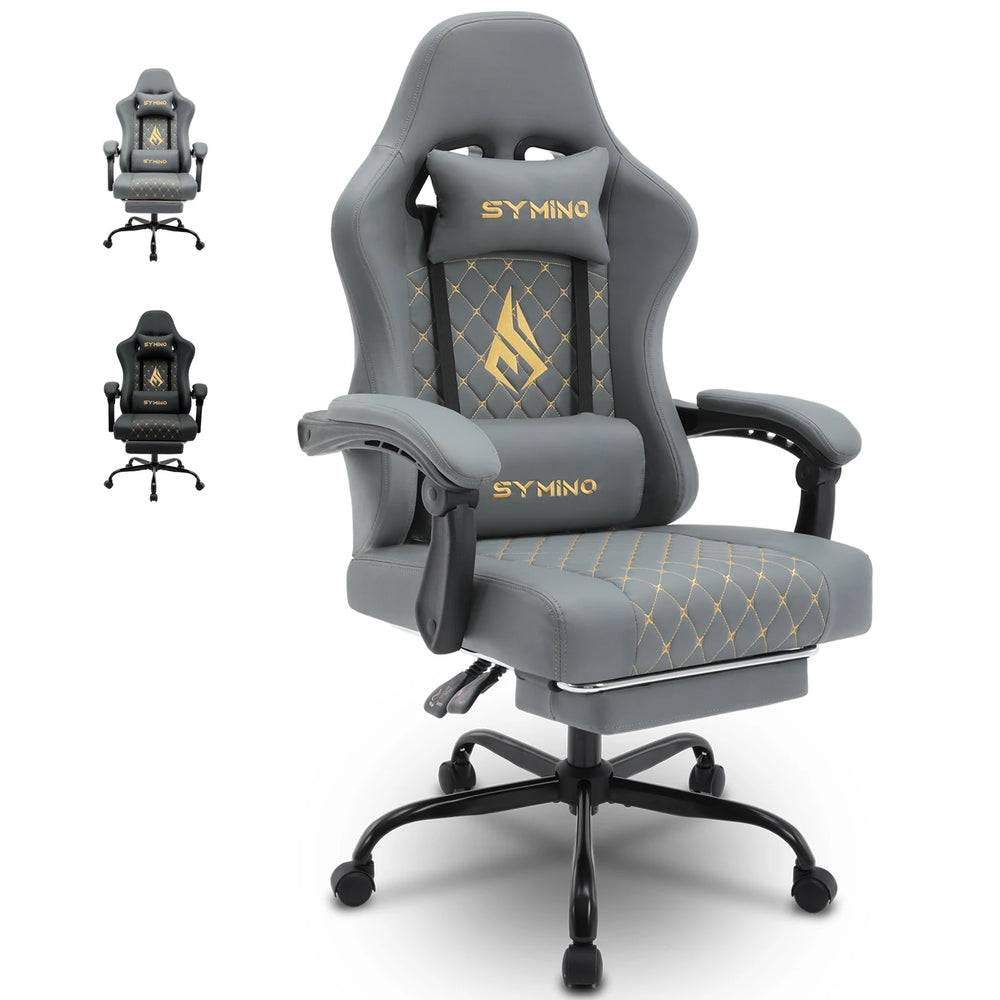 Symino Silla Para Gaming De Estilo Racing, Silla De Oficina Con Reposapiés Y Reposabrazos Ajustables