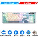 ‌Teclado Mecánico RK ROYAL KLUDGE S98 Gaming 98 Teclas RGB Backlit - Top Mount, Pantalla TFT, Inalámbrico BT5.0/2.4G/USB-C + Hot Swappable