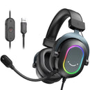 Fifine Auriculares Dinámicos RGB Con Micrófono, Audífonos Para La Oreja, Cascos Para Juegos Películas Y Música, 3 Opciones EQ, Sonido Envolvente 7.1, Dispositivo Para Ordenador PS4 Y PS5