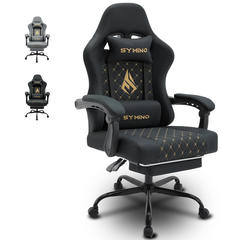 Symino Silla Para Gaming De Estilo Racing, Silla De Oficina Con Reposapiés Y Reposabrazos Ajustables