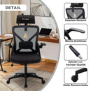 Symino Silla De Oficina  Con Reposacabezas Ajustable, Reposabrazos, Soporte Lumbar, Silla De Oficina Ergonómica, Función Basculante Giratoria