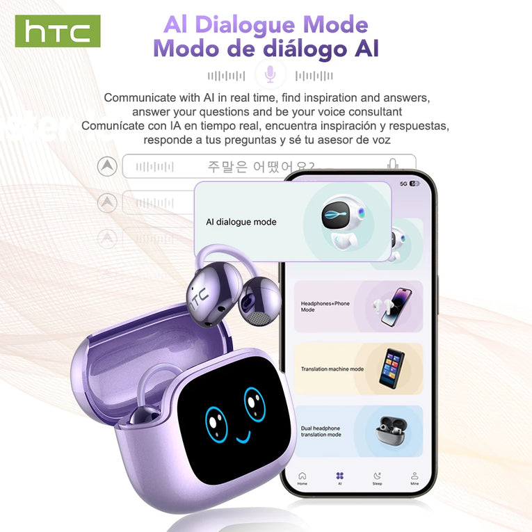 Auriculares Traductores HTC NE32 con IA y Pantalla LCD