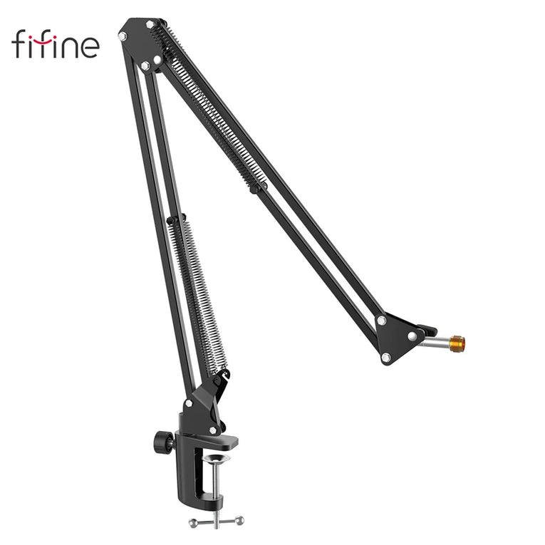 FIFINE Soporte De Brazo De Tijera Con Brazo De Suspensión De Micrófono Ajustable