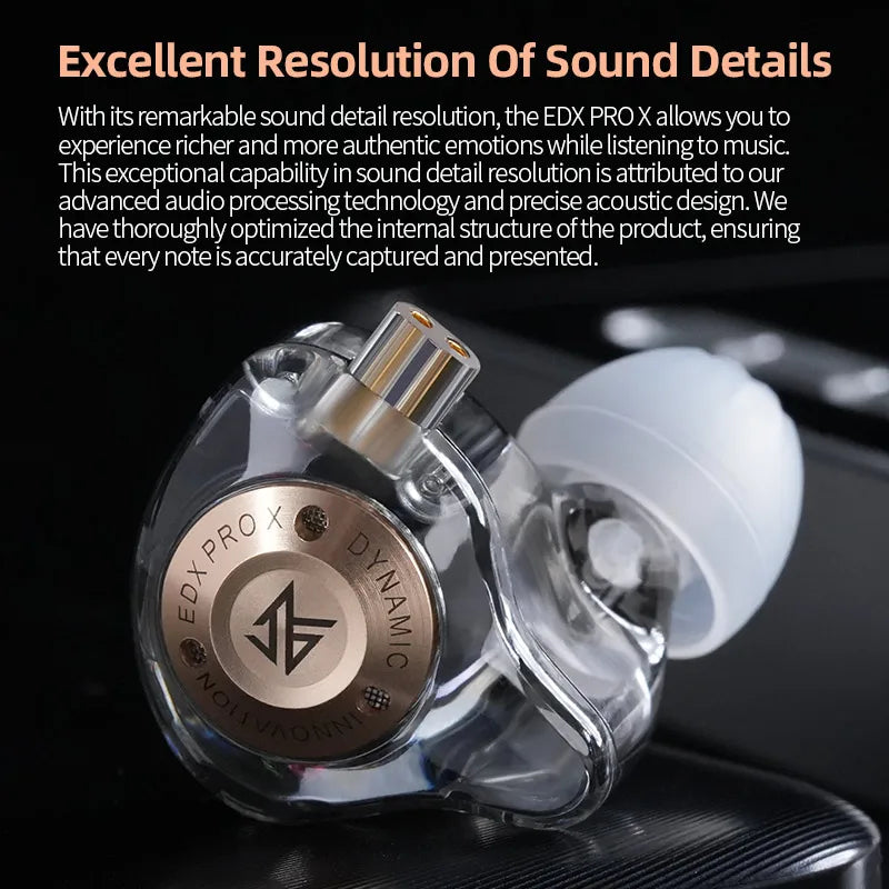 KZ EDX PRO X – Auriculares In-Ear HIFI con Graves Potentes y Diseño Deportivo