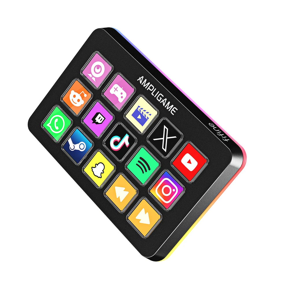 FIFINE Ampligame D6 Con 15 Botones Macro Personalizables, Macros Personalizados Para Obs/Twitch/Youtube/Vk