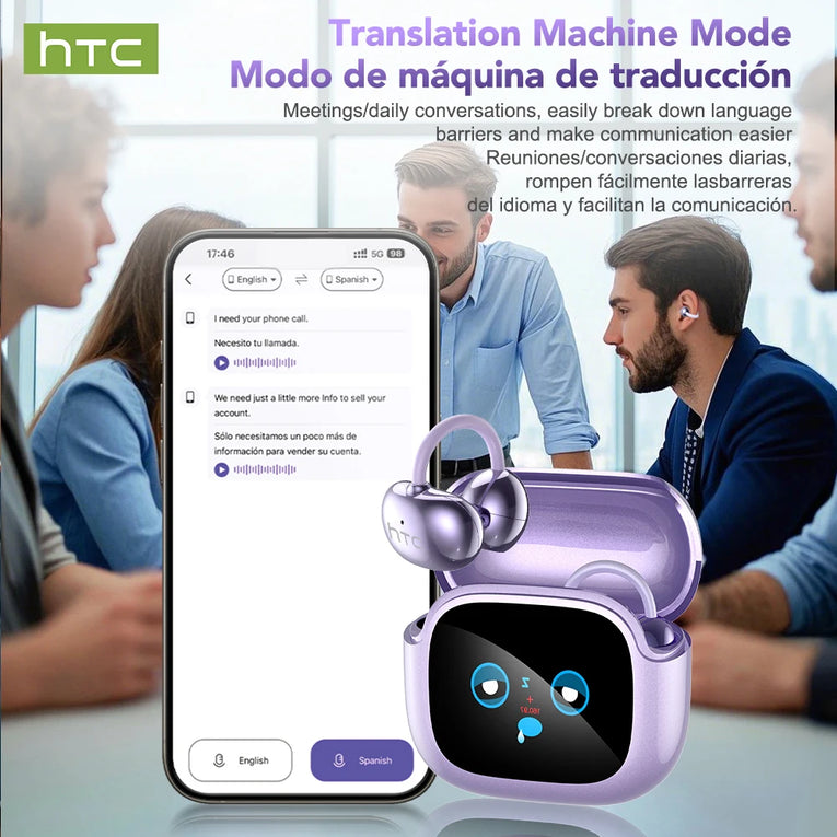 Auriculares Traductores HTC NE32 con IA y Pantalla LCD