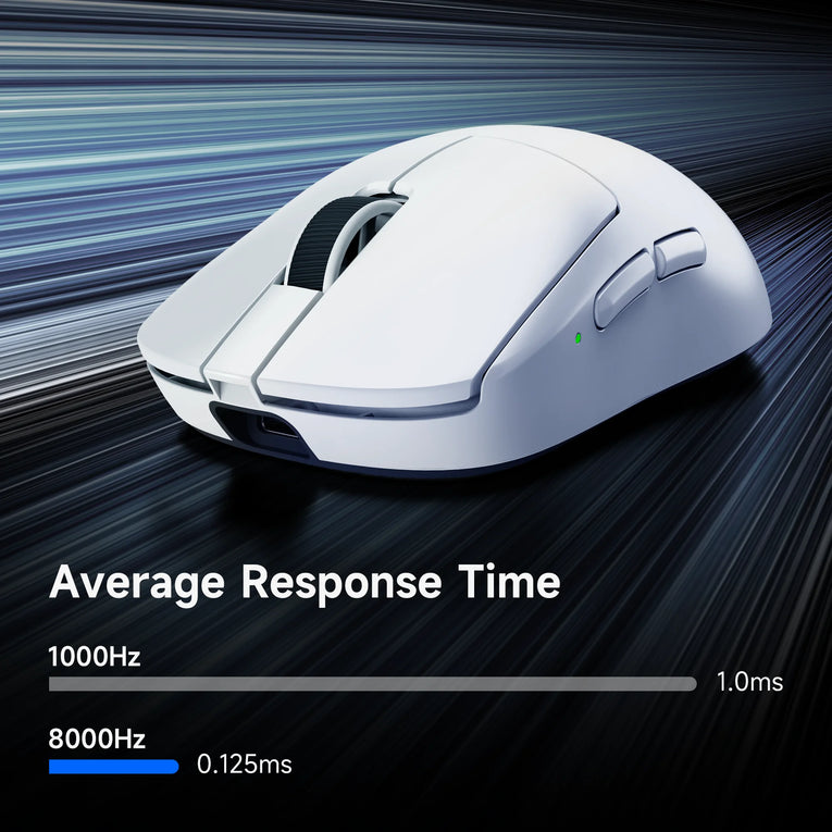MCHOSE A7 V2 Ratón Inalámbrico Ligero 8000Hz, PAW3950 TI