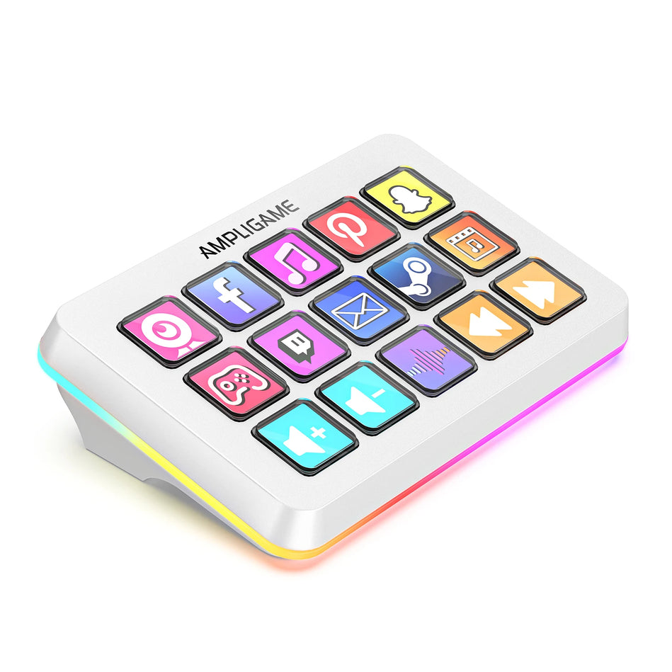 FIFINE Ampligame D6 Con 15 Botones Macro Personalizables, Macros Personalizados Para Obs/Twitch/Youtube/Vk