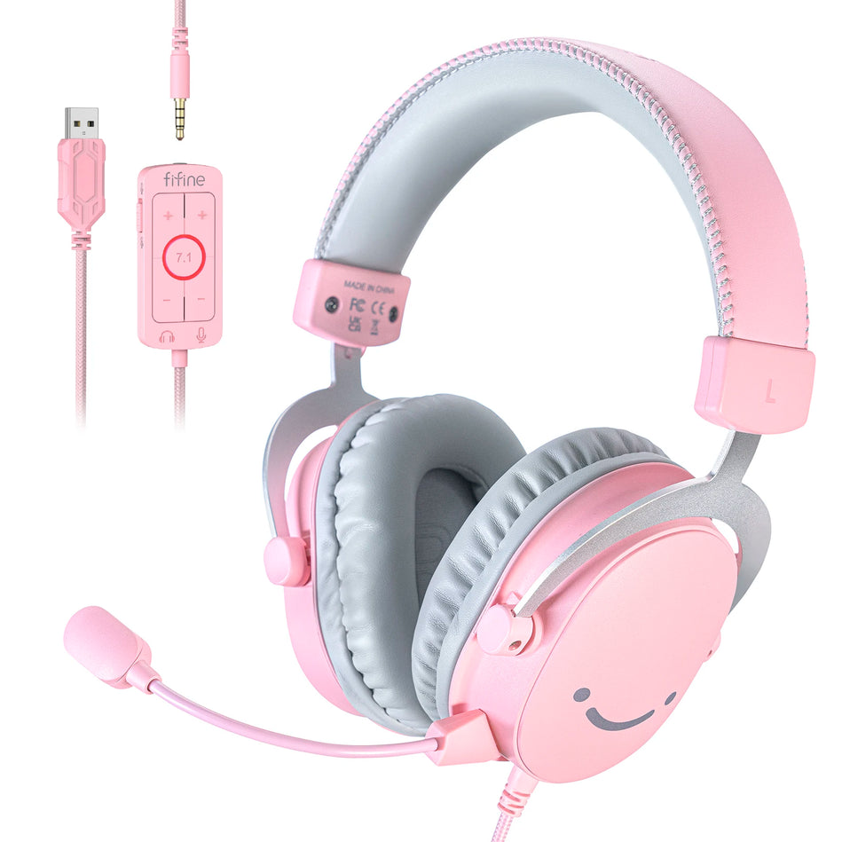 Fifine Ampligame H9 -Auriculares Para Juegos USB Con Sonido Envolvente 7,1/Conector De 3,5Mm/Micrófono
