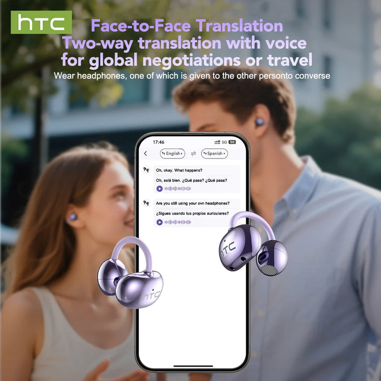 Auriculares Traductores HTC NE32 con IA y Pantalla LCD