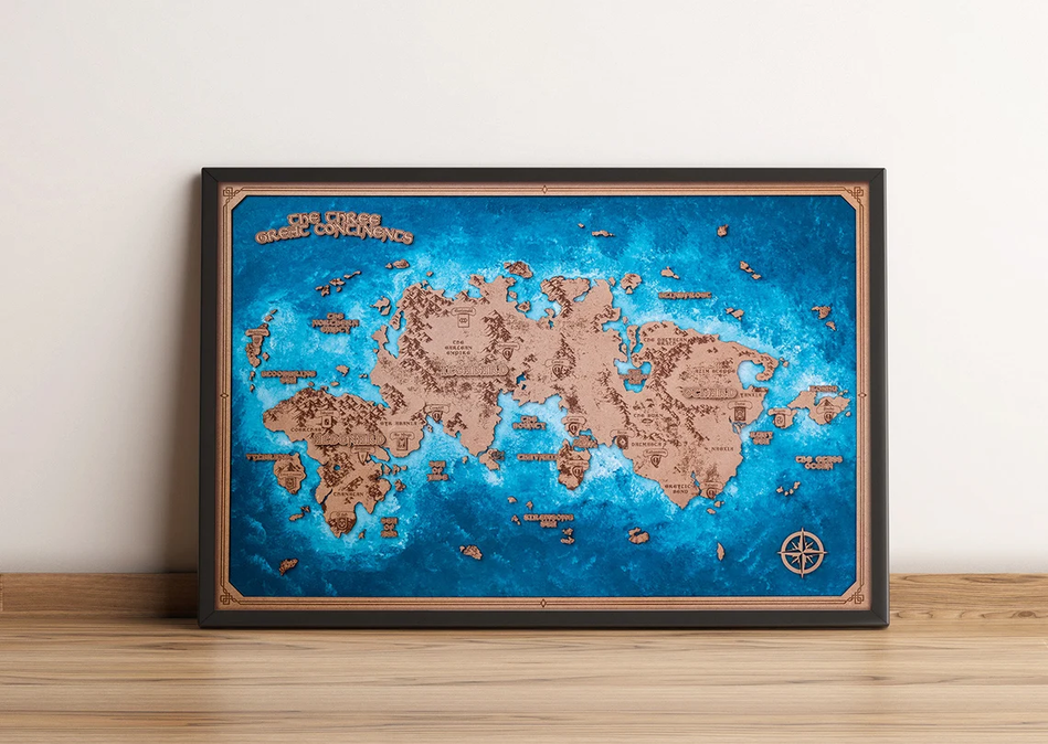 Mapa en madera de diferentes sagas - Miura Vault