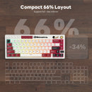 Teclado Mecánico RK ROYAL KLUDGE M65 Con Pantalla De Batería, 66 Teclas, Junta Multifuncional PBT, Teclado Inalámbrico De Tres Modos RGB Gaming