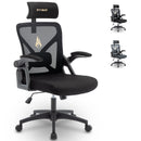 Symino Silla De Oficina  Con Reposacabezas Ajustable, Reposabrazos, Soporte Lumbar, Silla De Oficina Ergonómica, Función Basculante Giratoria