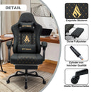 Symino Silla Para Gaming De Estilo Racing, Silla De Oficina Con Reposapiés Y Reposabrazos Ajustables