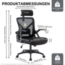Symino Silla De Oficina  Con Reposacabezas Ajustable, Reposabrazos, Soporte Lumbar, Silla De Oficina Ergonómica, Función Basculante Giratoria