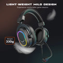 Fifine Auriculares Dinámicos RGB Con Micrófono, Audífonos Para La Oreja, Cascos Para Juegos Películas Y Música, 3 Opciones EQ, Sonido Envolvente 7.1, Dispositivo Para Ordenador PS4 Y PS5