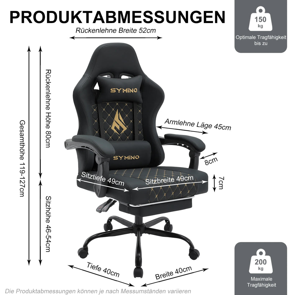 Symino Silla Para Gaming De Estilo Racing, Silla De Oficina Con Reposapiés Y Reposabrazos Ajustables